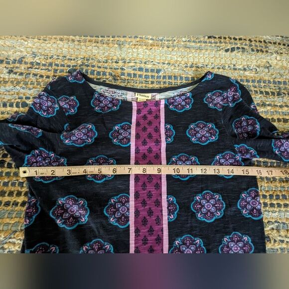 Hatley Navy Purple Teal Medallion Print XS L/S Knit Dress Romantic Gothic Whimsy - Picture 4 of 8